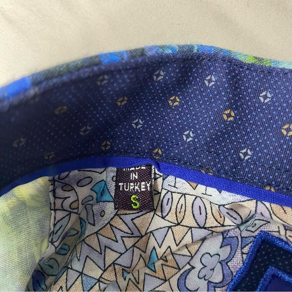 Franco Negretti Shirt Men's Multicolor Abstract Boho Rainbow Festive Summer S - Picture 4 of 8